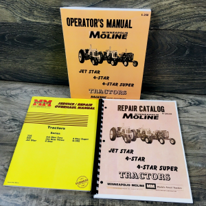 Minneapolis Moline 4 Star Super Tractor Service Parts Operators Manual Set Shop