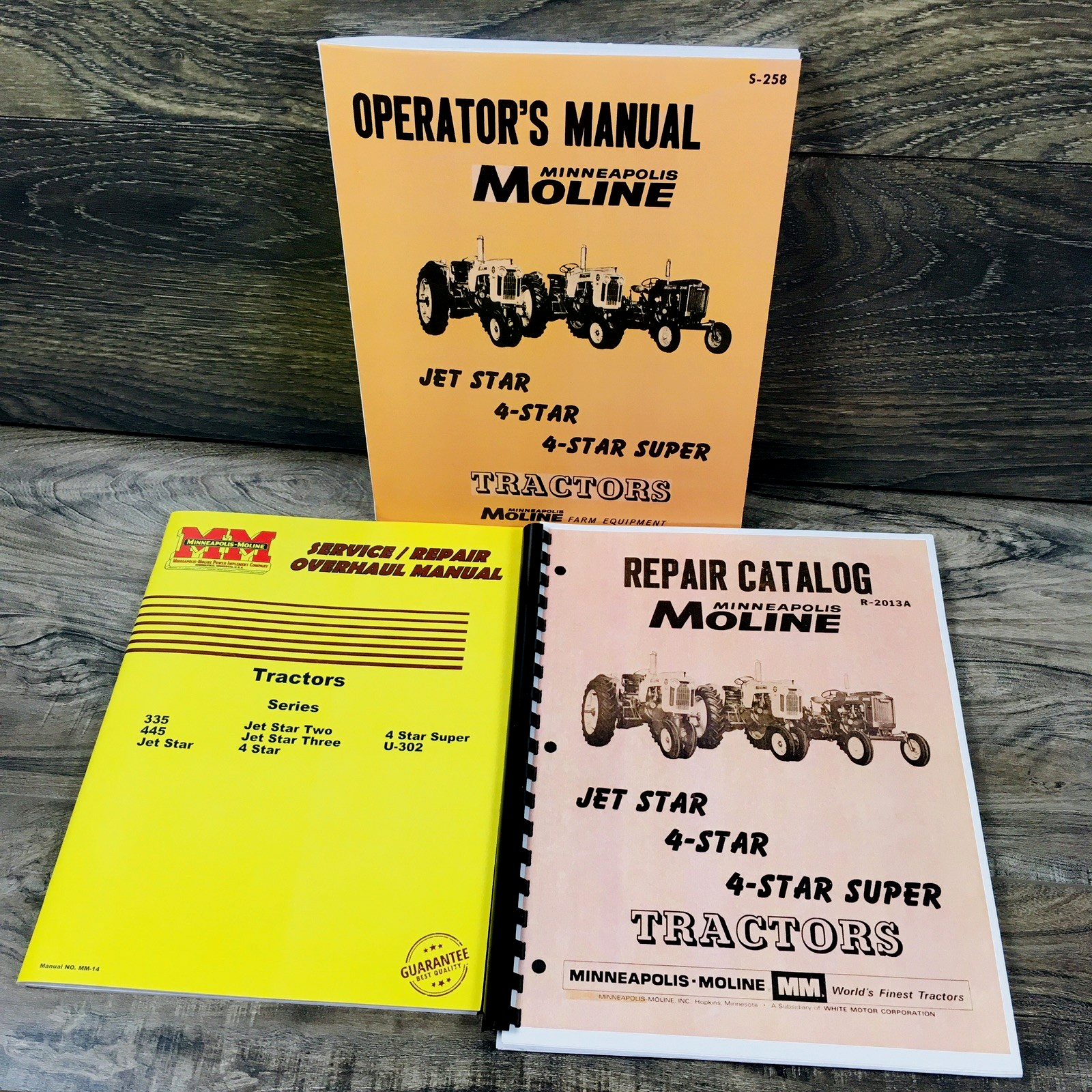 Minneapolis Moline 4 Star Super Tractor Service Parts Operators Manual Set Shop