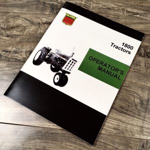 Oliver 1800 Tractor Operators Manual Owners Book Maintenance Adjustments Lube