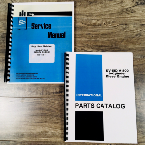 International V800 Engine Fits 433 444 Pay Scraper Service Parts Manual Set