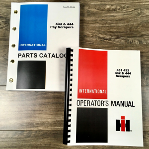 International 433 444 Pay Scraper Parts Operators Manual Set Catalog Owners Book
