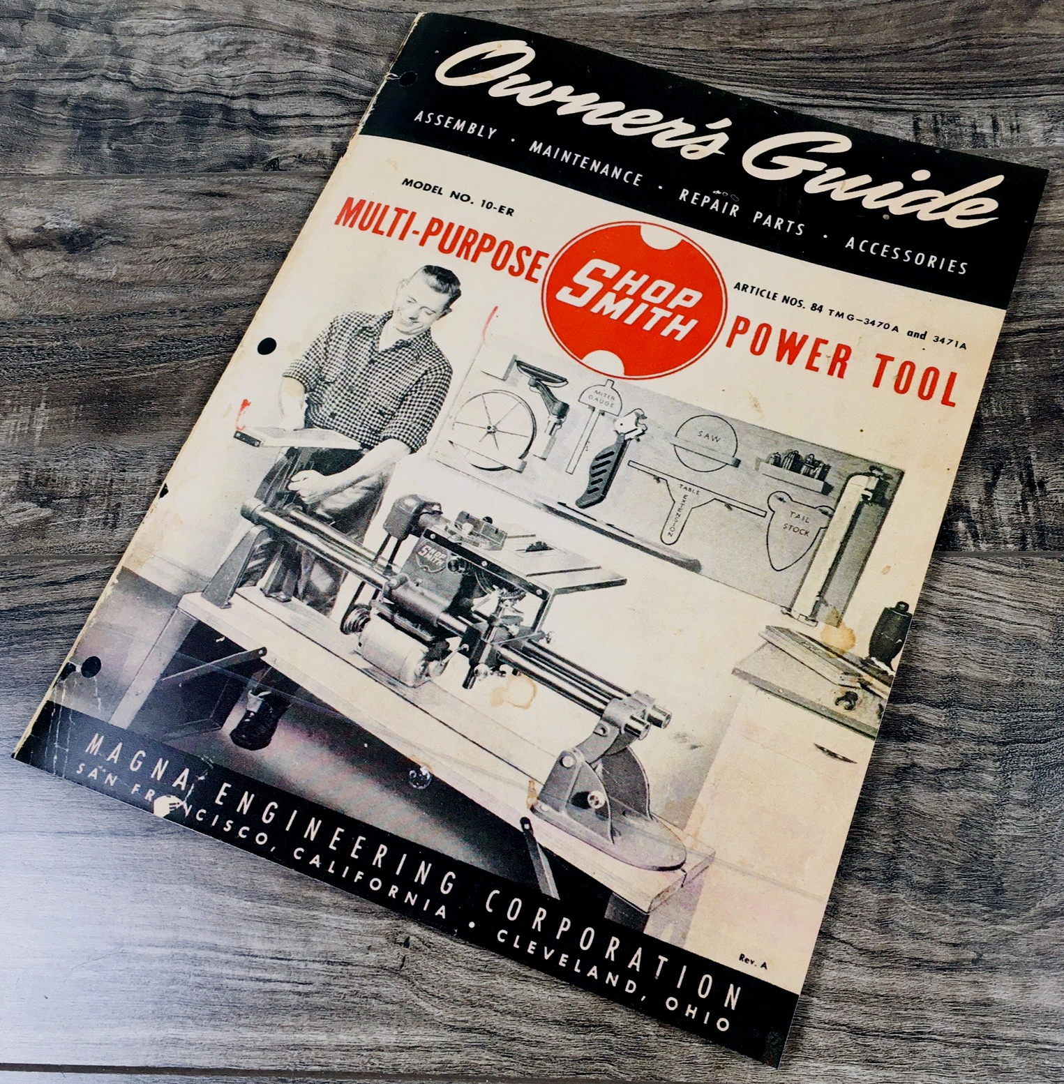 Shop Smith 10-ER Multi Purpose Power Tool Operators Manual Owners Repair Parts