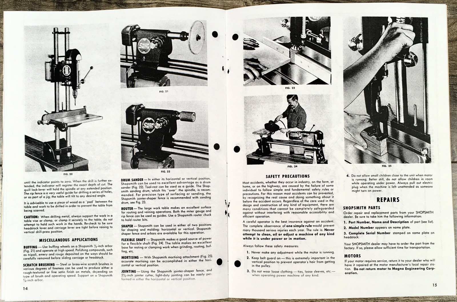 Shop Smith 10-ER Multi Purpose Power Tool Operators Manual Owners Repair Parts - Image 5