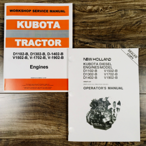 Kubota V1702-B V1902-B Engines Service Manual Operators Set Owners Repair Book