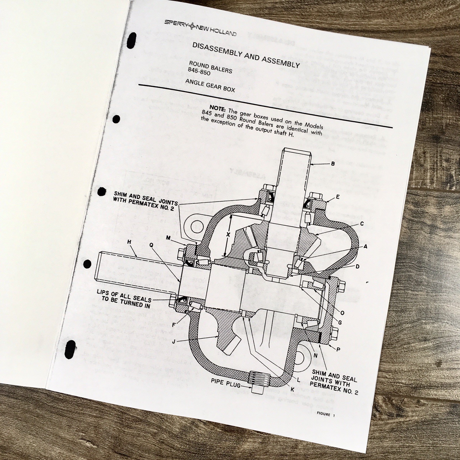 New Holland 845 850 Round Baler Angle Gear Box Service Manual Repair Shop - Image 2