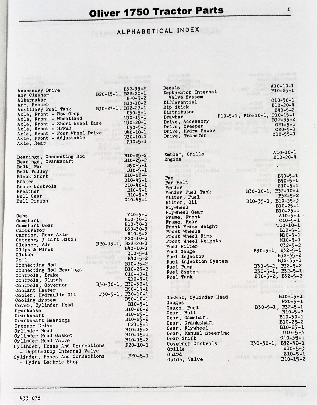 Oliver 1750 Tractor Parts Manual Catalog Book Assembly Schematics Exploded Views - Image 2