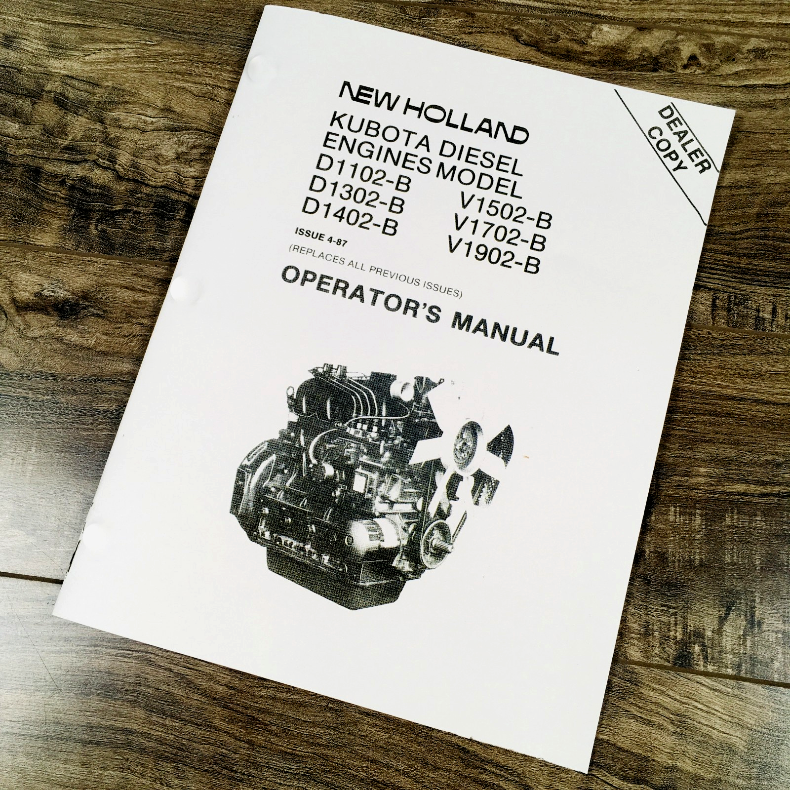 Kubota V1902 Engine Fits R410 Tractor Operators Manual Owners Maintenance Book