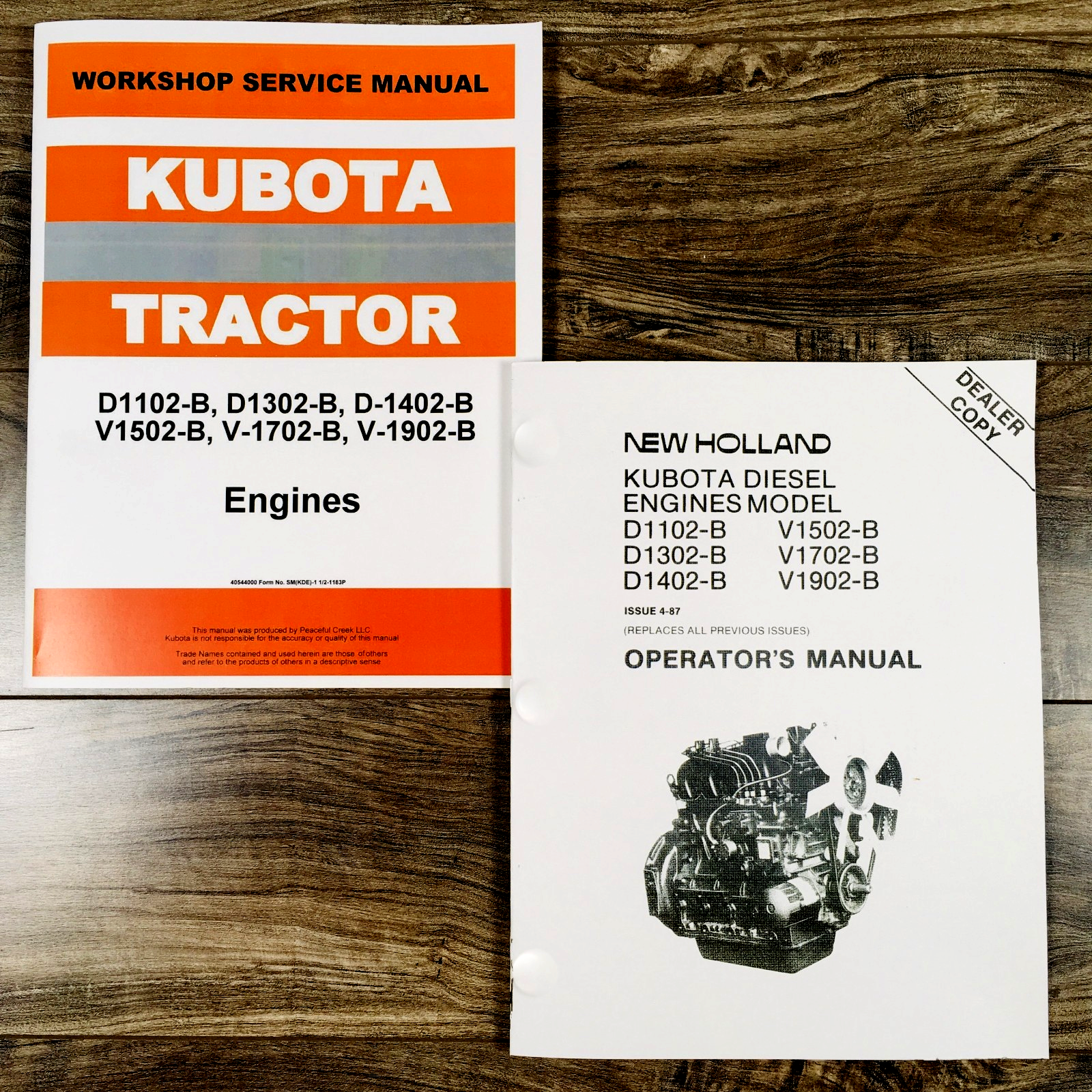 Kubota V1702 Engine Fits L2850Dt/R Tractor Service Manual Operators Set Repair