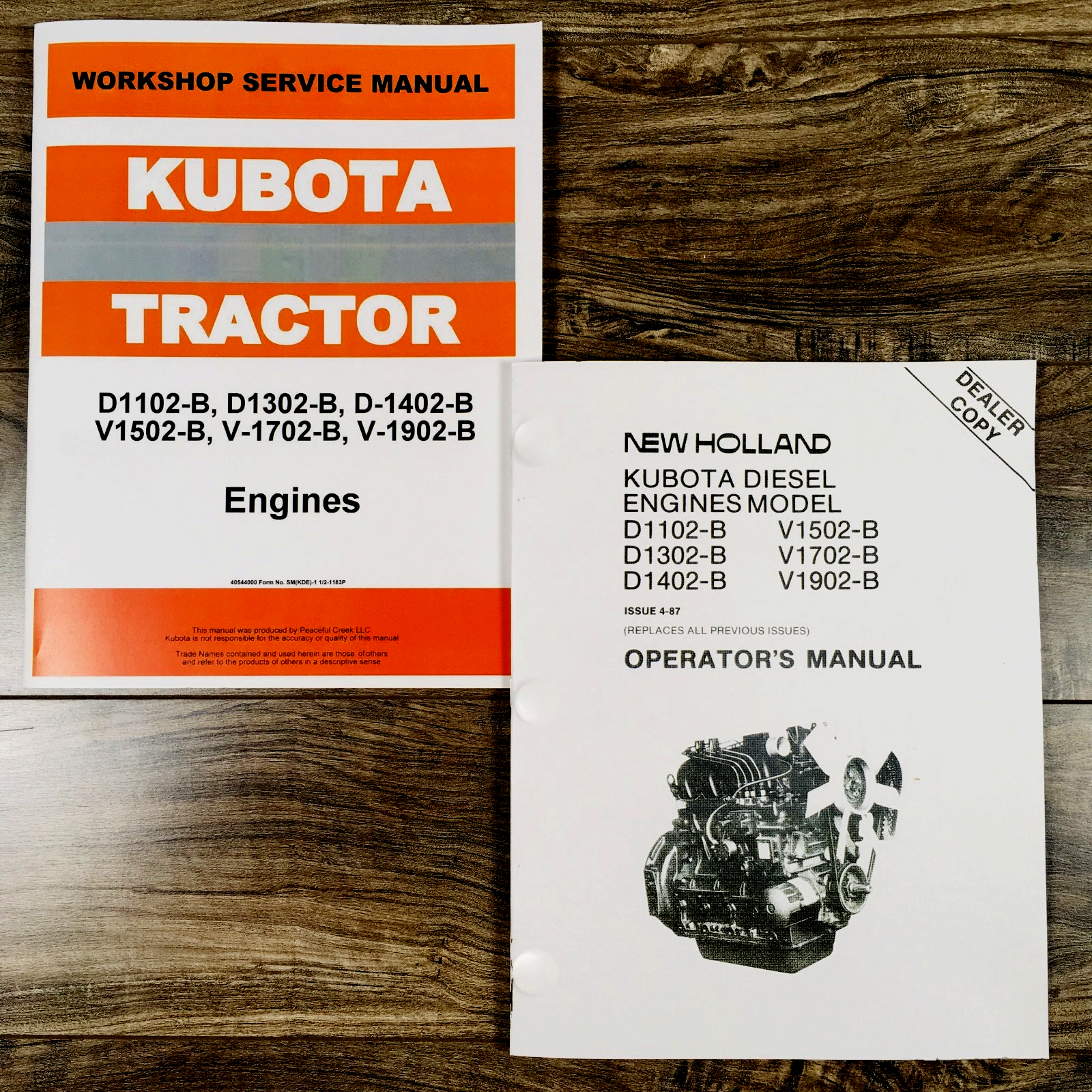 Kubota D1402 Engine Fits Kh16 Excavator Service Manual Operators Set Repair