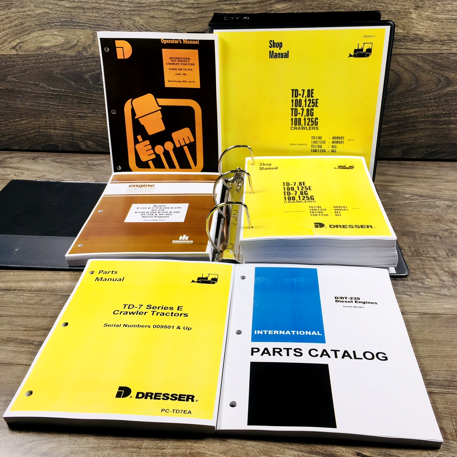 IH Dresser TD7E Crawler Tractor Service Parts Operators Manual Set 9500-Up