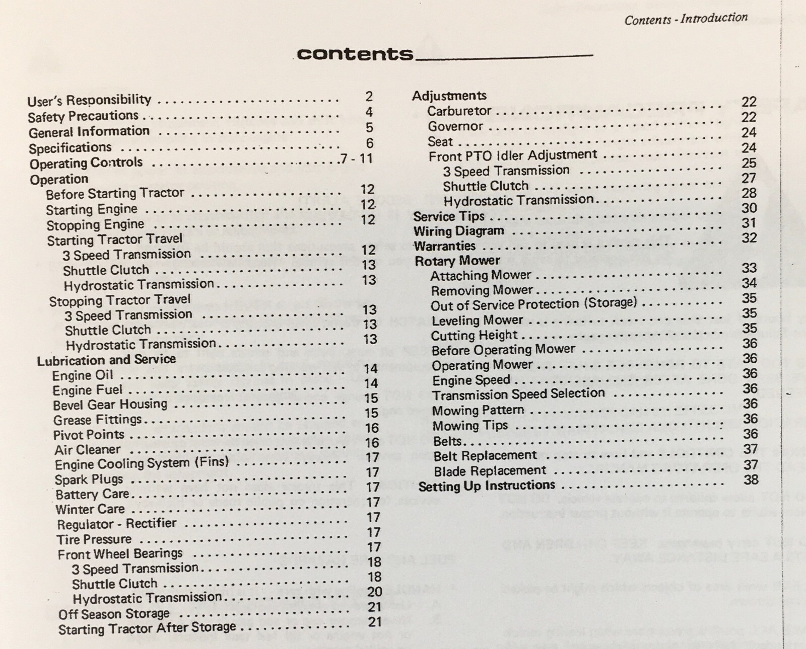 Allis Chalmers 400 410-3SP 410S 414S 416S 416H Garden Tractor Operators Manual - Image 2