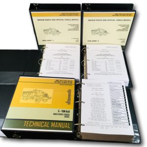 5 Ton 6x6 M809 Series M813 M13A1 Diesel Cargo Trucks Service Parts Manual Set