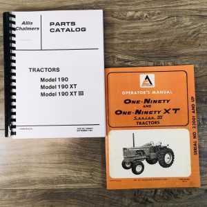 Allis Chalmers 190 190Xt Tractor Parts Operators Manual Serial No Prior to 23001