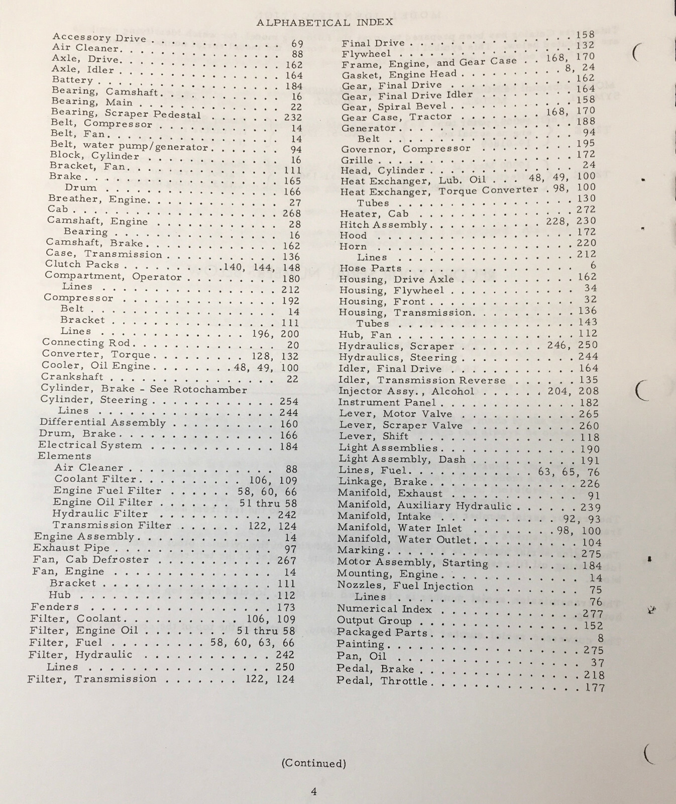 Allis Chalmers 260E Tractor Scraper Parts Manual Catalog Assembly Schematics - Image 3
