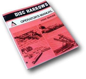 Allis Chalmers 3000 3100 3200 3300 3400 Disc Harrow Operators Owners Manual
