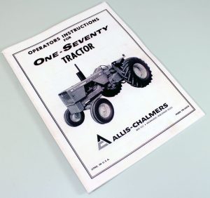 Allis Chalmers 170 Tractor Owners Operators Manual Maintenance Prior To 07501