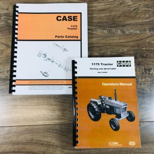 Case 1175 Tractor Operators Parts Manual Catalog Owners Set Serial No 8712001-Up