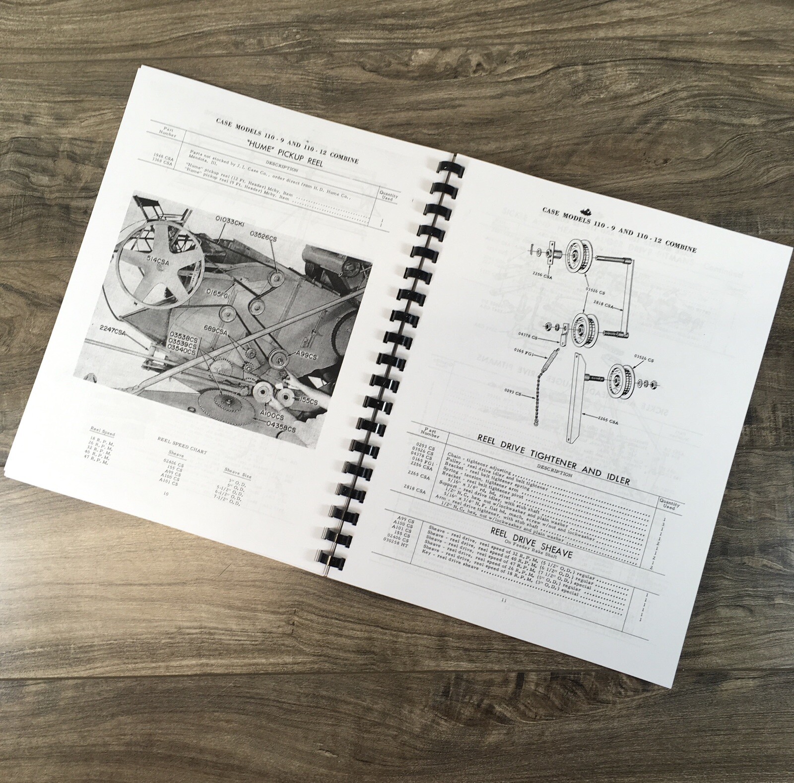 Case 110 Combine 9 & 12 Feet Pull Type Parts Manual Catalog Assembly Schematic - Image 4