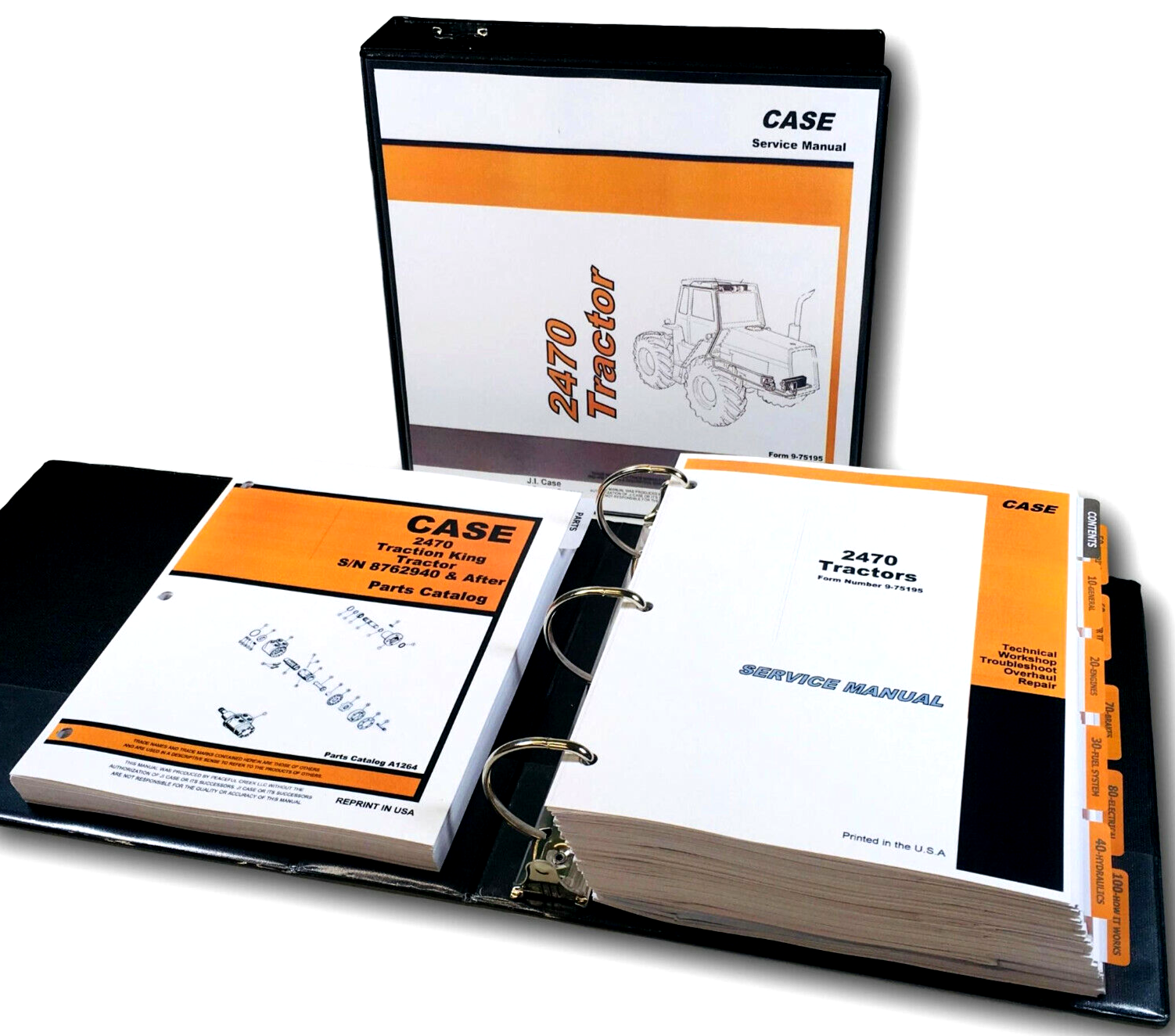 Case 2470 Tractor Service Manual Parts Catalog Shop Repair Book Overhaul Set