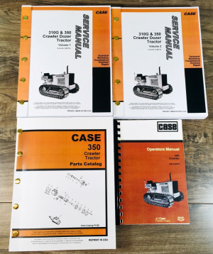 Case 350 Crawler Service Manual Parts Catalog Operators Owners Repair Shop Set