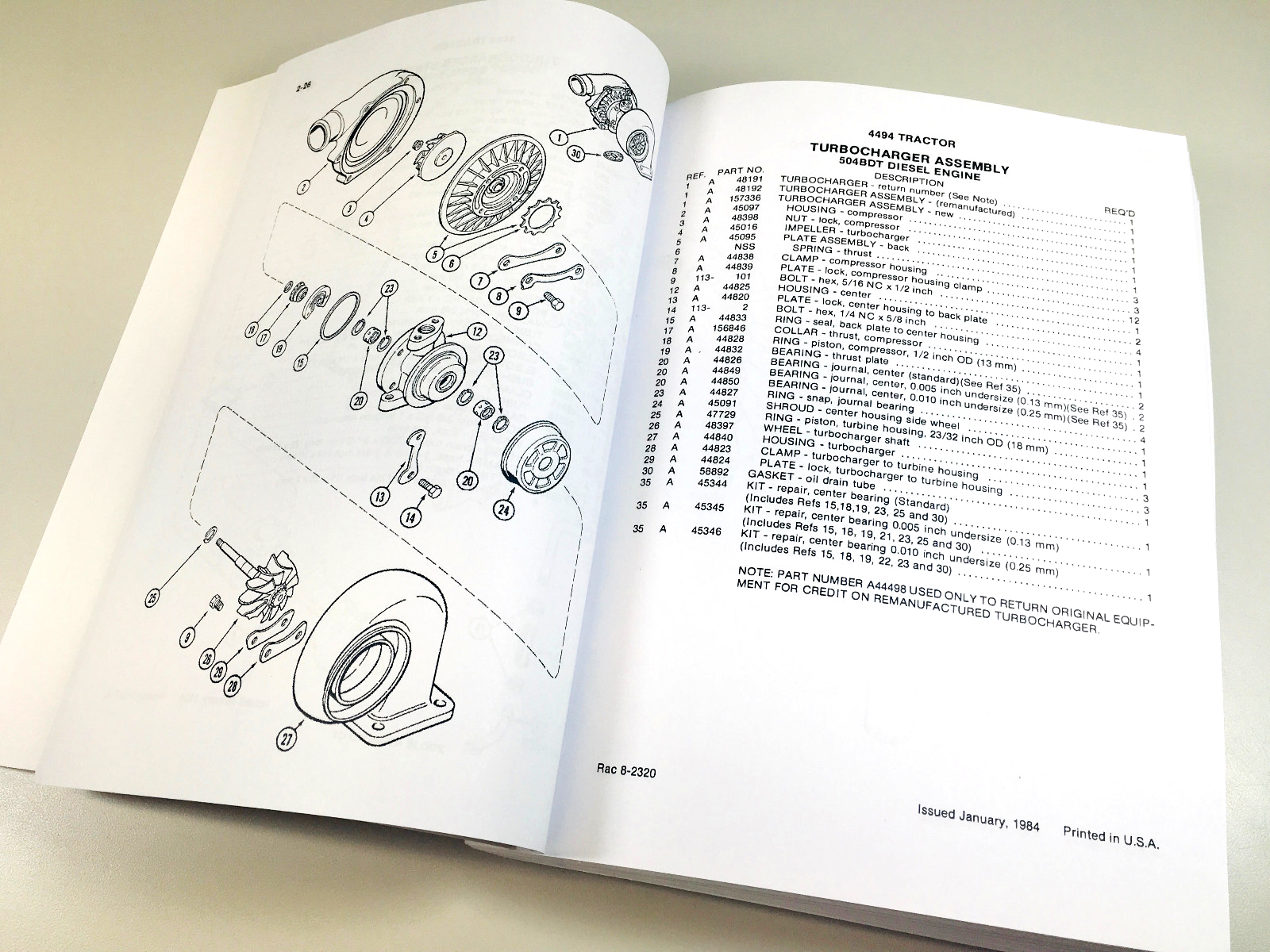 Case 4494 Tractor Parts Manual Catalog Schematic Exploded Views Book - Image 3