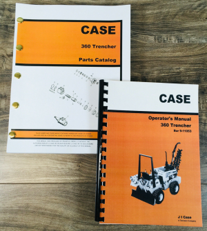 Case 360 Trencher Manual Parts Catalog Operators Owners Set Book Backhoe Attach