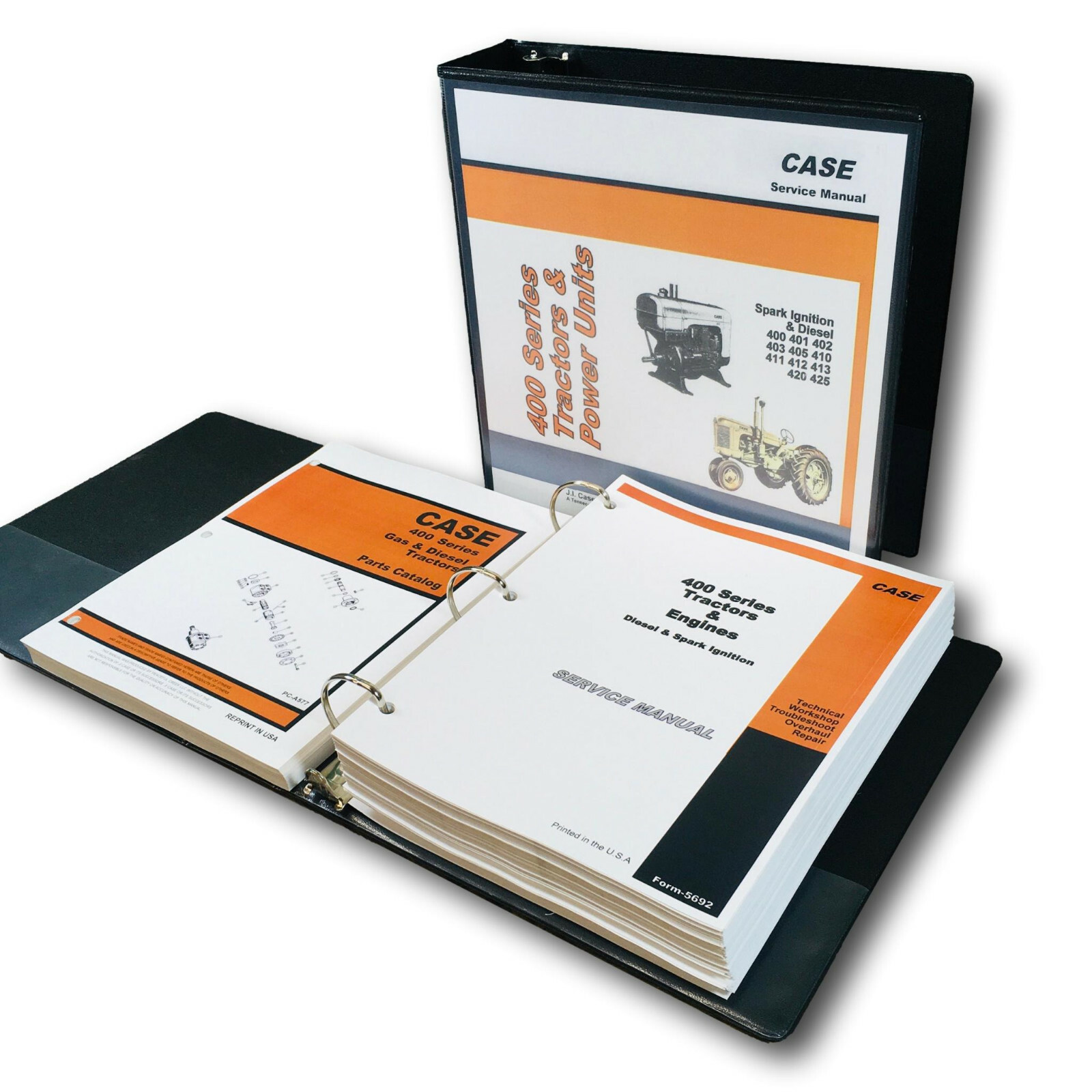 Case 413 420 425 Tractor Service Manual Parts Catalog Set Repair Workshop Book
