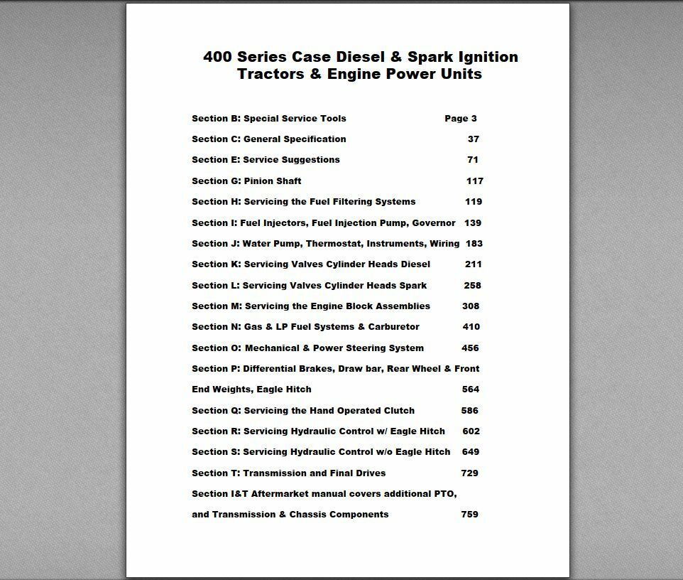 Case 413 420 425 Tractor Service Manual Parts Catalog Set Repair Workshop Book - Image 2