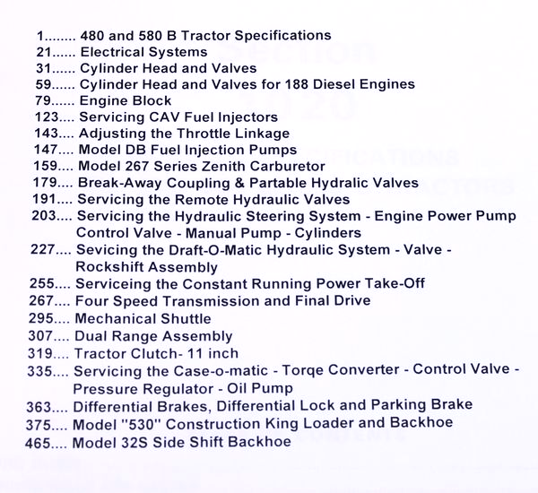 Case 530Ck Tractor Loader Backhoe Service Parts Operators Manual Catalog Oh Set - Image 2