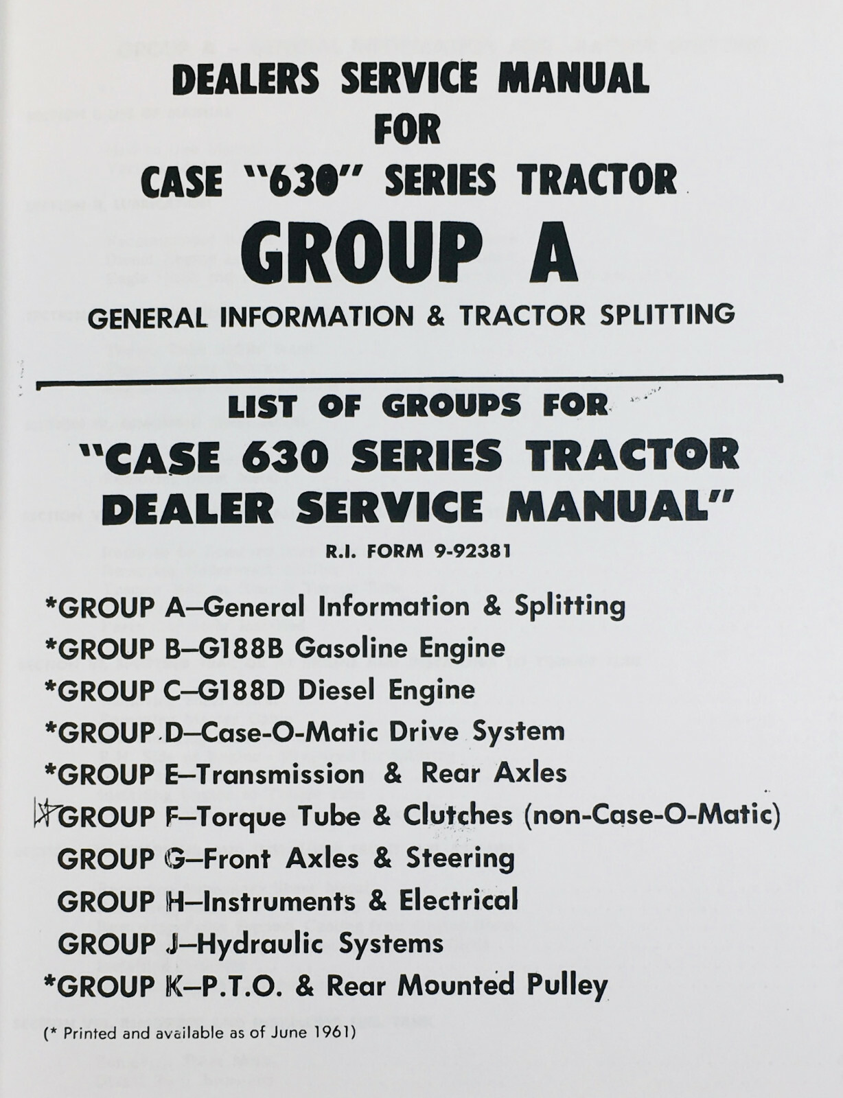 Case 630 631 632 640 641 Tractor Service Manual Parts Catalog Repair Shop Set - Image 2