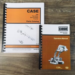 Case 600 Gasoline Terratrac Crawler Parts Catalog Operators Manual Owners Set