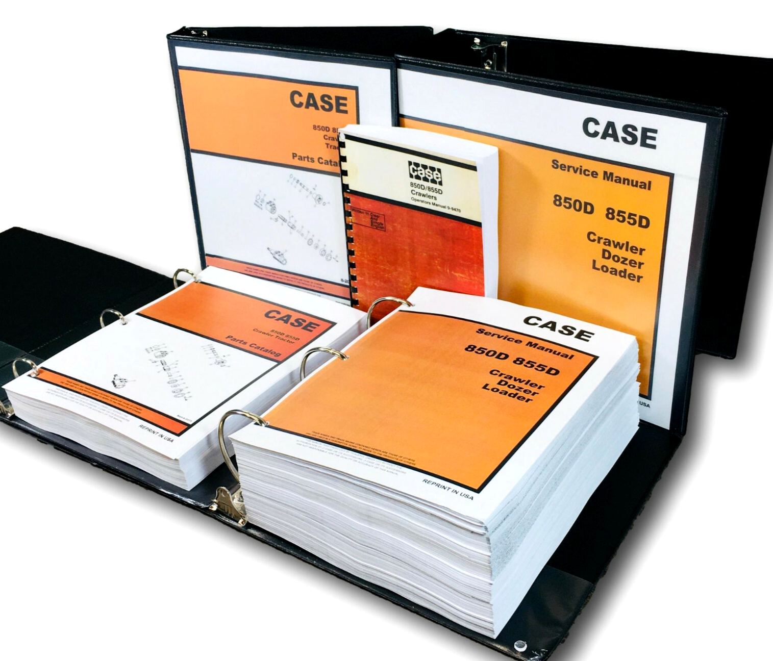 Case 850D 855D Crawler Tractor Service Manual Parts Catalog Operators Owners Set