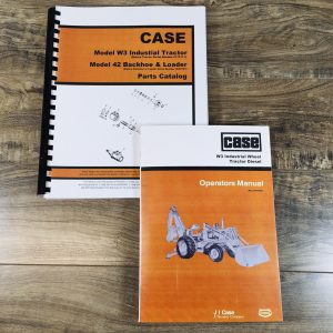 Case W3 Industrial Wheel Diesel Tractor Parts Catalog Operators Manual Set