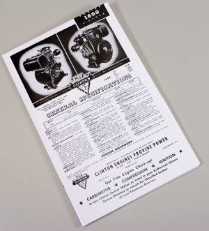 Clinton 1600 2500 Owners Operators Parts Manual Catalog Exploded Views Book