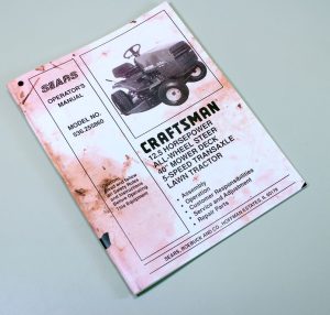Craftsman 536.255860 Lawn Mower Garden Tractor Owners Operators Parts Manual