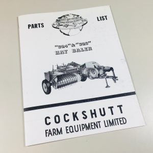 Cockshutt 324 325 Hay Baler Parts List Catalog Manual