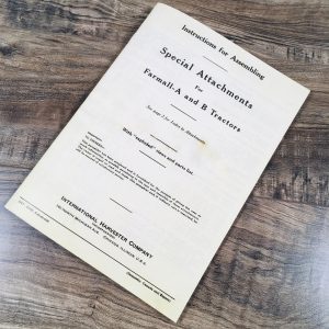 Farmall A B Tractor Special Attachments Manual Ihc International Ihc Ih